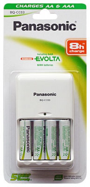 Panasonic Ladegerät BQ-CC03 Timer Quattro inkl. 4 x P6E 2050mAh
