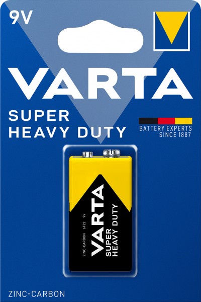 Varta Batterie Zink-Kohle, E-Block, 6F22, 9V 1er Pack