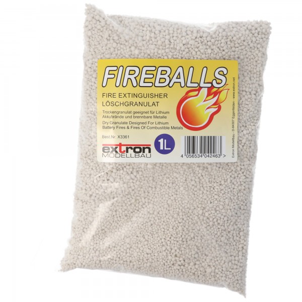 Fireballs Feuerlöschgranulat für Li-ion Lithium Akkus, Brandschutz, Löschmittel 1 Liter