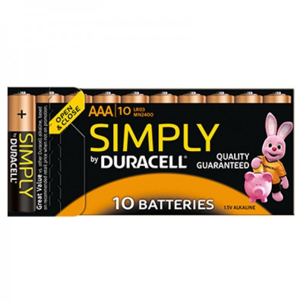 10 Stück Duracell Alkaline Batterien AAA Micro LR03 in Kartonbox