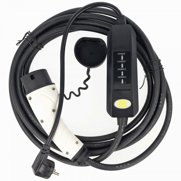 Ladekabel für Elektroautos mit SchuKo-Stecker auf Typ 2 Mode2 230V 13A 1-Phasen Ladetechnologie mit max. 3kW nur 1,79KG