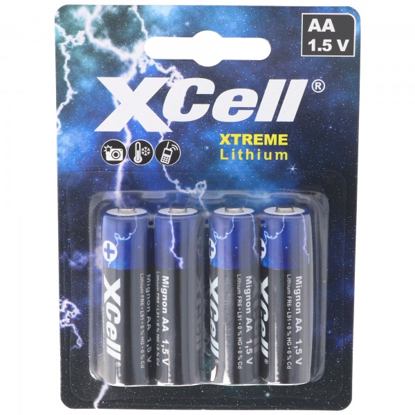 AA, Mignon Lithium Batterie, XTREME Lithium Batterie FR6, L91 1,5V 4er Blister
