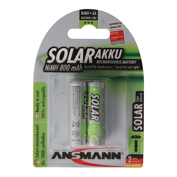 Ansmann Solar Mignon / AA Green 2er Pack perfekt für Solarleuchten