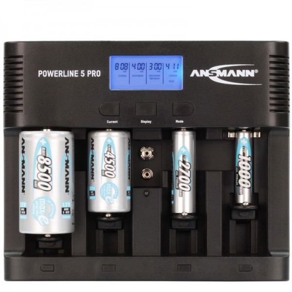 Ansmann Powerline 5 Pro Universal LCD Schnell-Ladegerät mit Kapazitätsanzeige