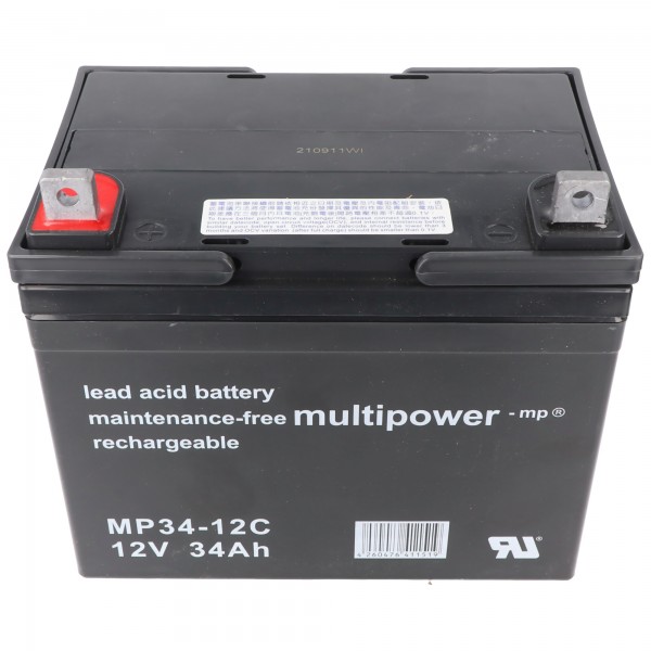 Multipower MP34-12C Blei Akku 12 Volt 34Ah