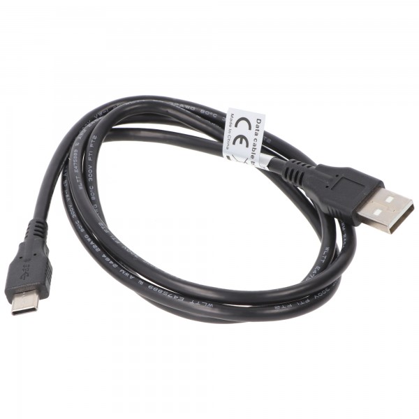 AccuCell Datenkabel - 3A USB Type C (USB-C) Stecker auf USB A (USB-A 2.0) Stecker - 1,0m
