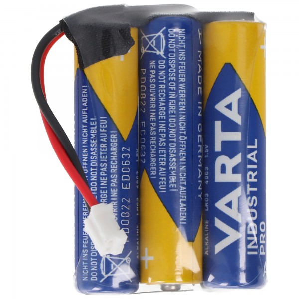 Batteriepack 4,5V F1x3 Micro AAA mit Kabel und Stecker ersetzt Safe-O-Tronic 38400200, Steckertyp PHR-Serie