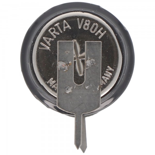 Varta V80H NiMH Akku aufladbare NiMH Knopfzelle, V80H Akku mit 1er Printanschluss +-