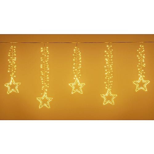 LED Eisregen-Lichtervorhang mit Sternen 950 ww LED 63716
