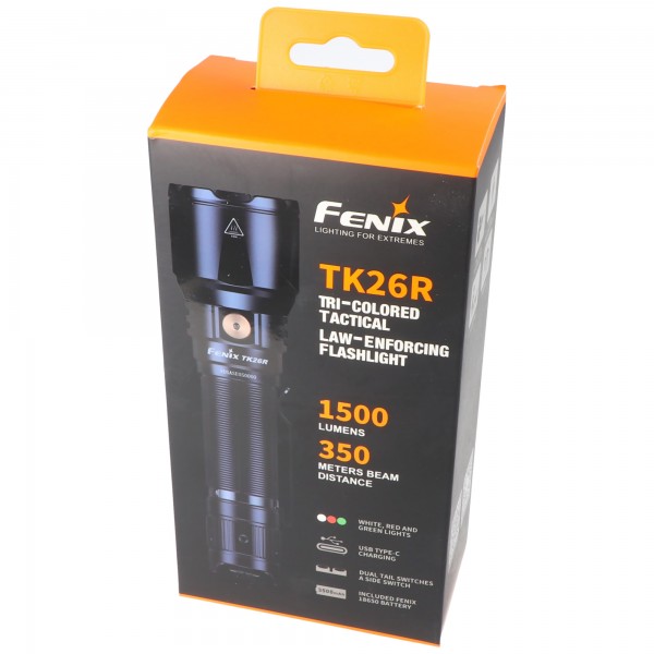 Fenix TK26R LED Taschenlampe max. 1500 Lumen und 347 Meter Leuchtweite, dreifarbig, inklusive 3500mAh Li-Ion Akku