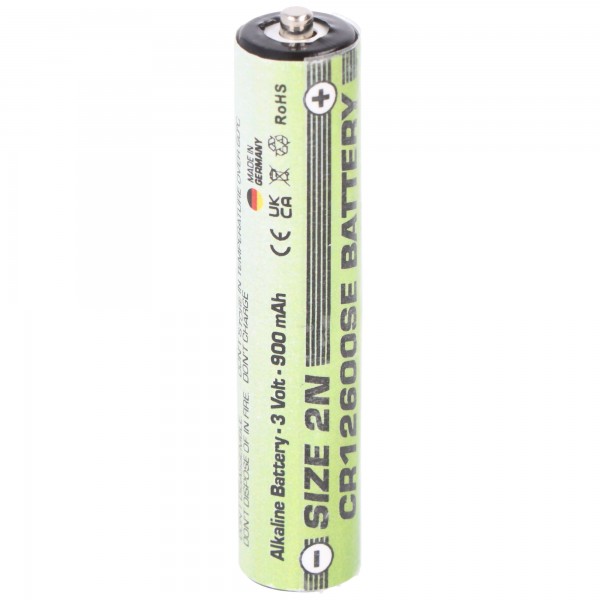 Ersatzbatterie passend für Sanyo Lithium Batterie CR12600SE Size 2N, FDK CR12600SE 3 Volt 900mAh