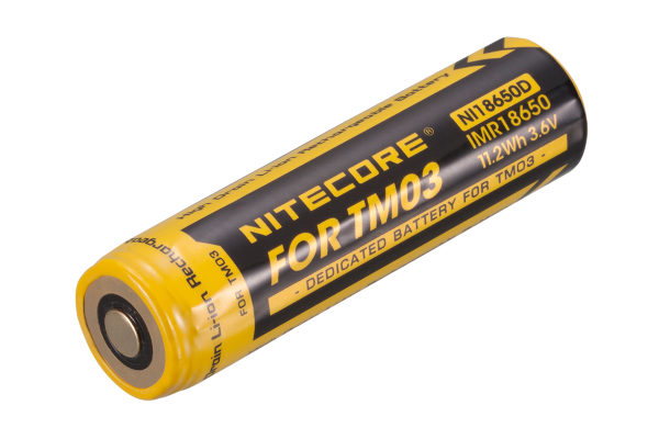 Nitecore Li-Ion Akku NI18650D für die Nitecore LED Taschenlampe TM03 geeignet, Abmessungen 69x18mm, ladbar mit Nitecore D2EU, D4EU, UM10, UM20