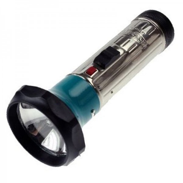 klassische Metall Stabtaschenlampe 172 x 70mm mit Glühbirne, für 2 Stück Mono LR20 Batterien