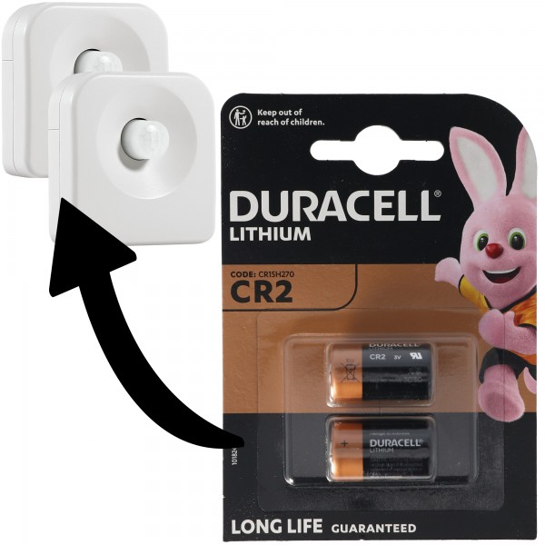 Batterien passend für 2 Ledvance SMART+ Motion Sensor, Osram SMART+ Motion Sensor Bewegungsmelder Doppelpack Duracell CR2 Lithium Batterie