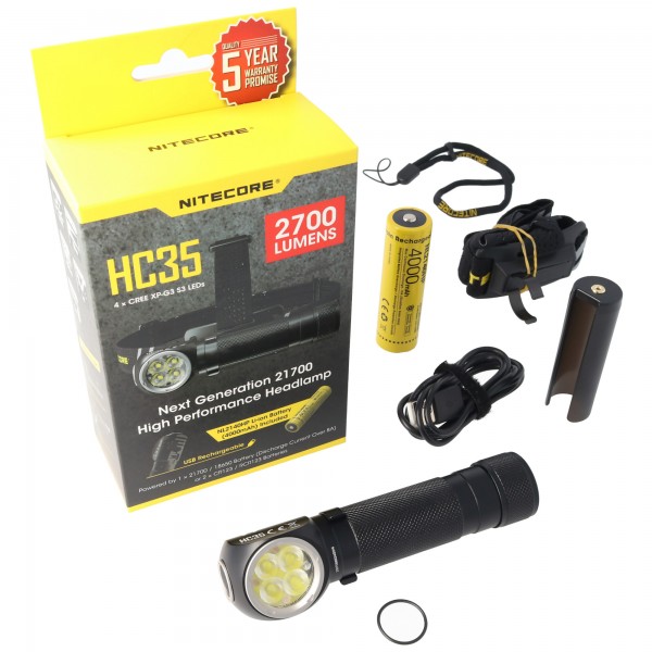 Nitecore HC35 LED-Taschenlampe mit max. 2700 Lumen inklusive NL2740HP Akku Li-Ion